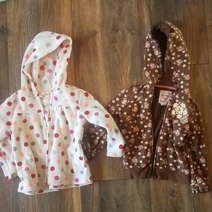 Two hooded lightweight jackets 2T & 24 months